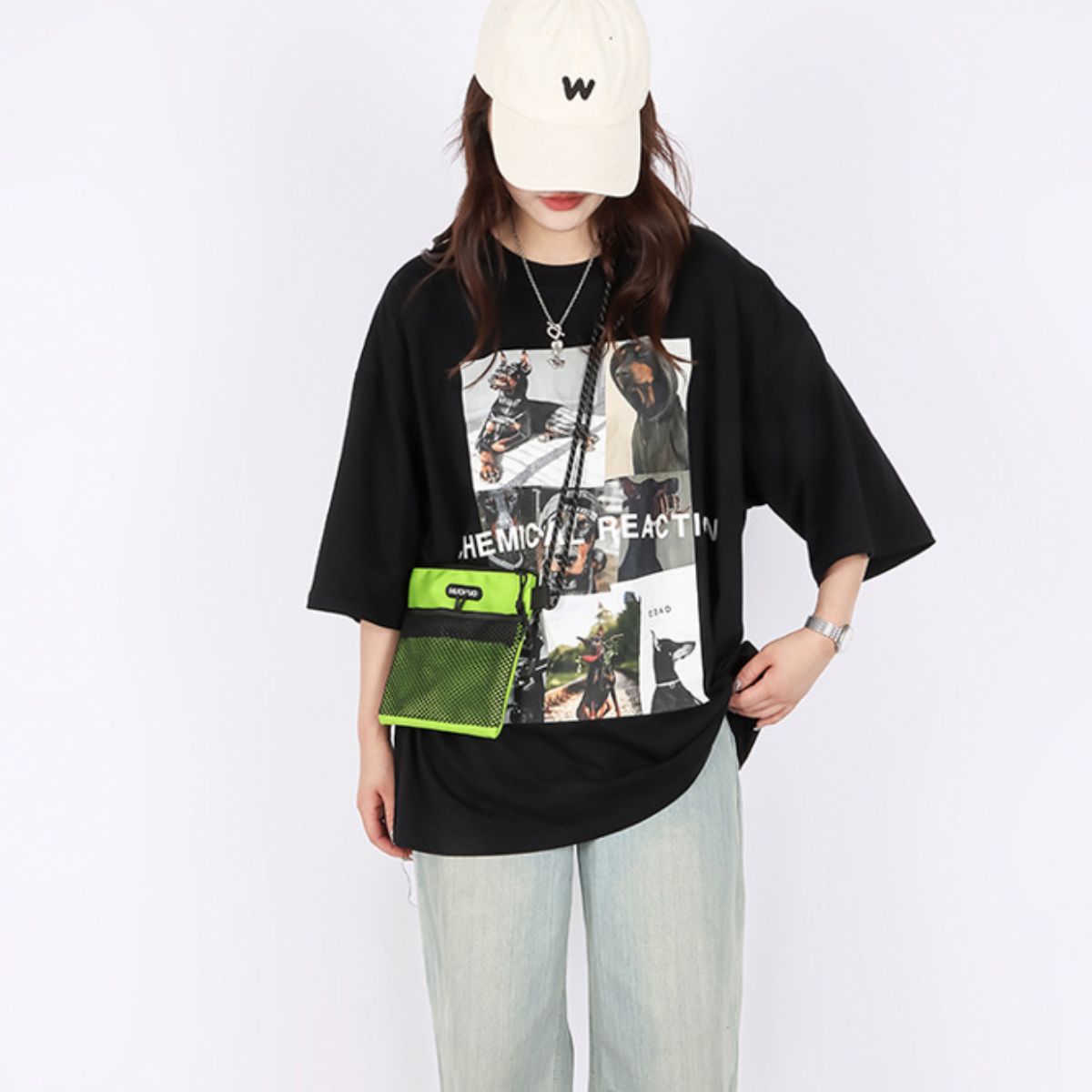 T-Shirts/ドーベルマン転写プリントＴシャツ ST/No.22089