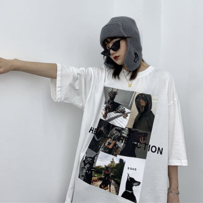 T-Shirts/ドーベルマン転写プリントＴシャツ ST/No.22089