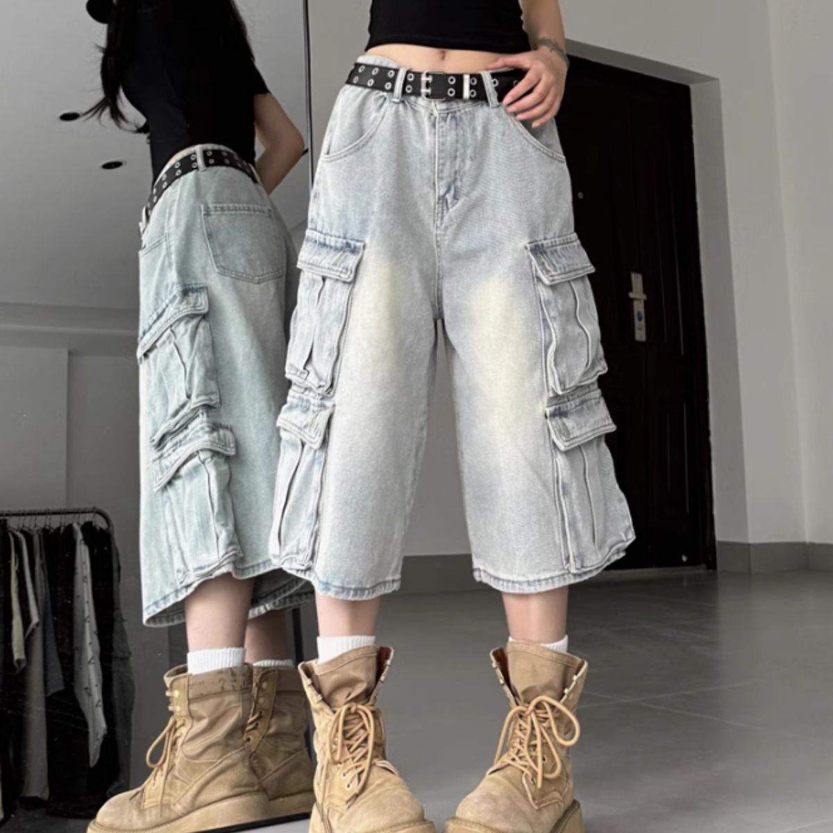 Pants/カーゴデニムハーフパンツ ST/No.22091