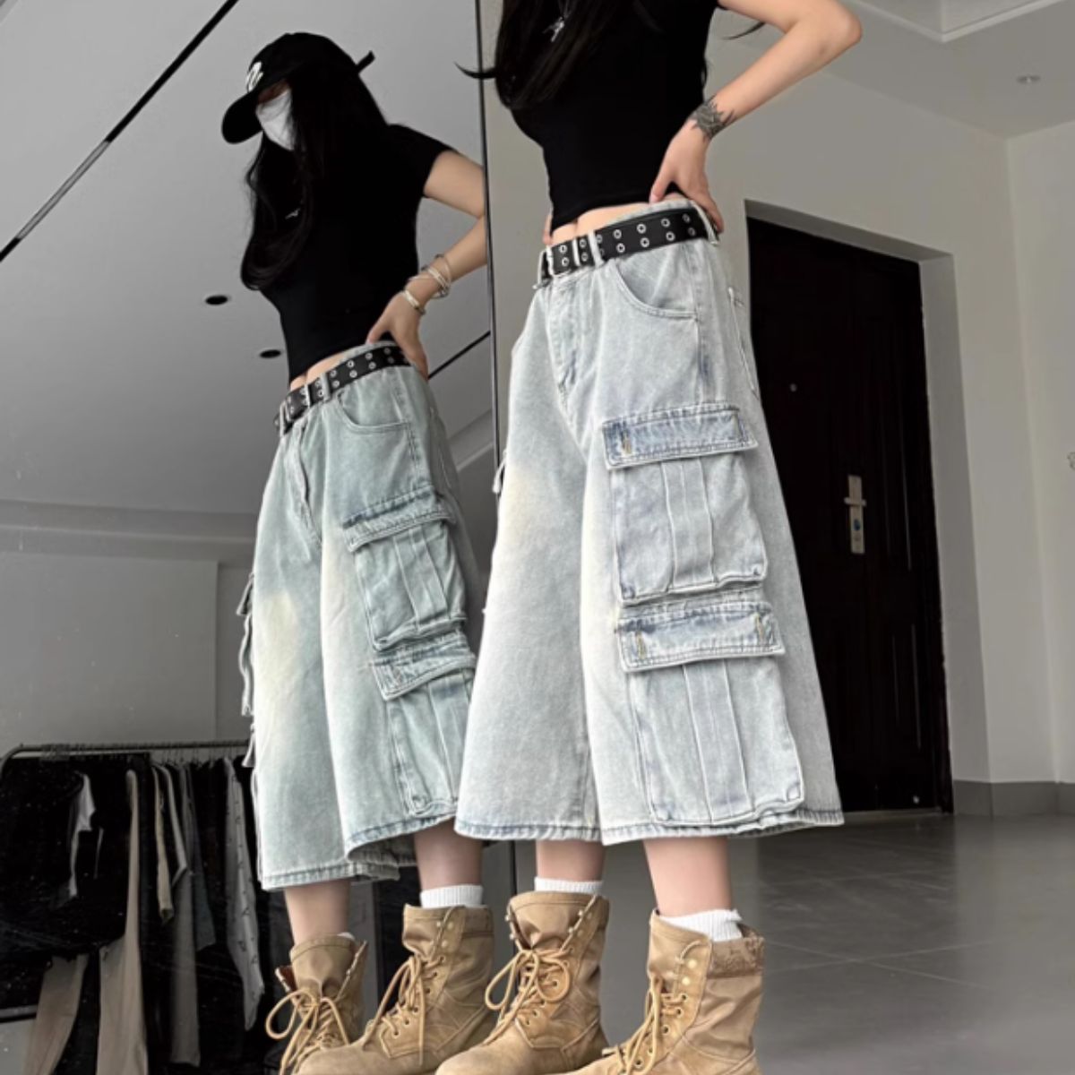 Pants/カーゴデニムハーフパンツ ST/No.22091
