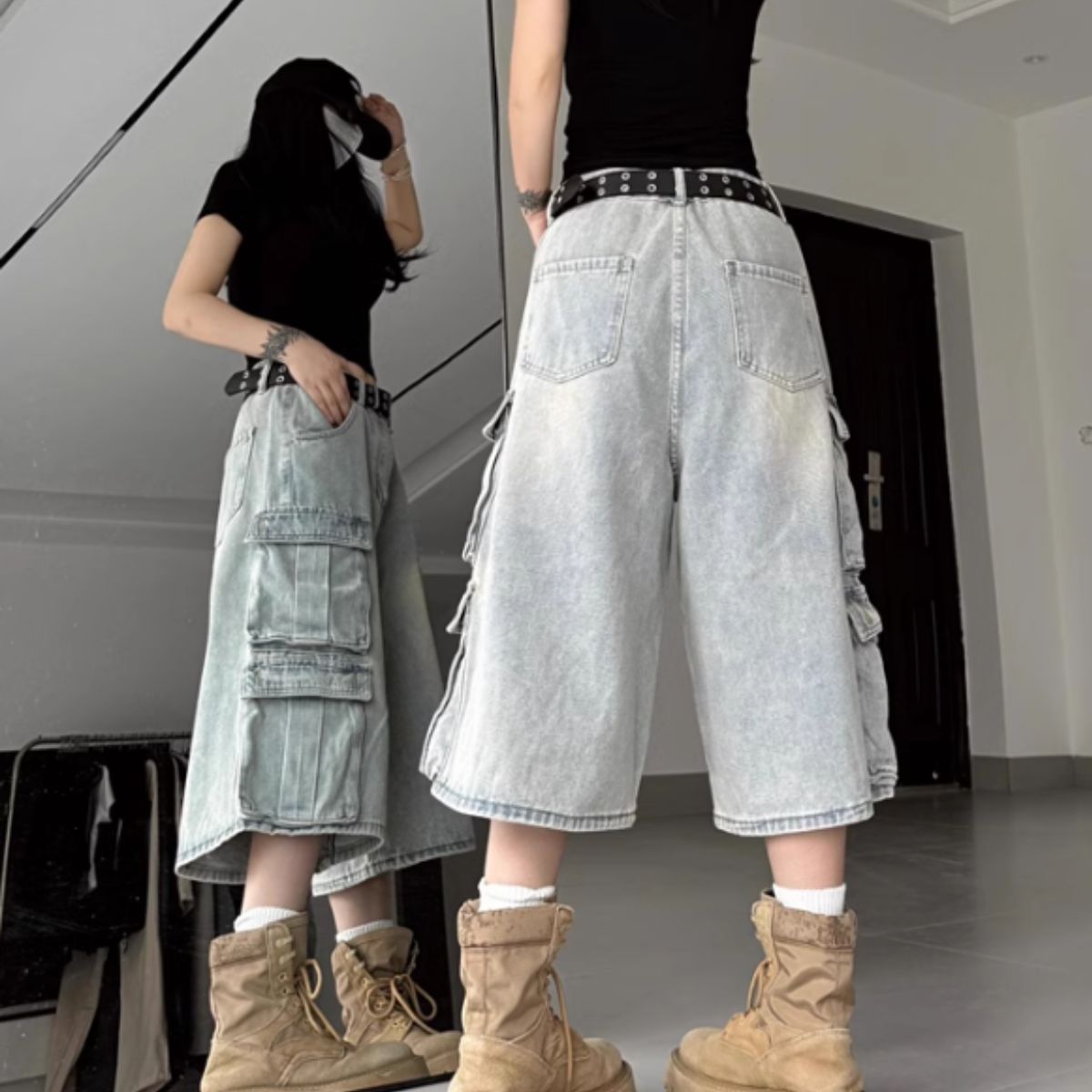 Pants/カーゴデニムハーフパンツ ST/No.22091