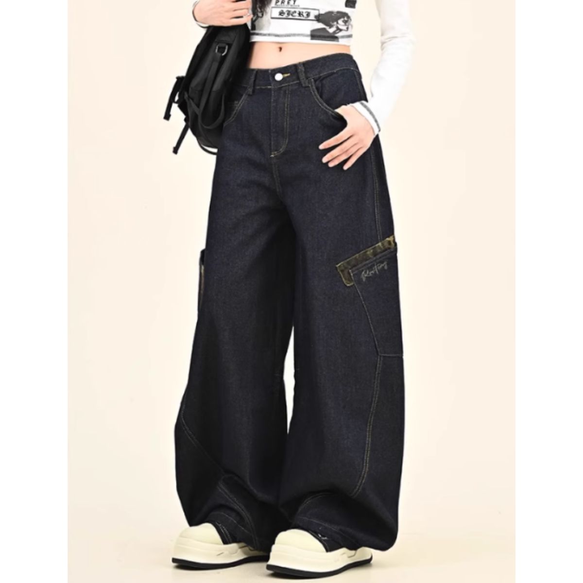 Pants/レオパード配色デニムカーブパンツ ST/No.22092
