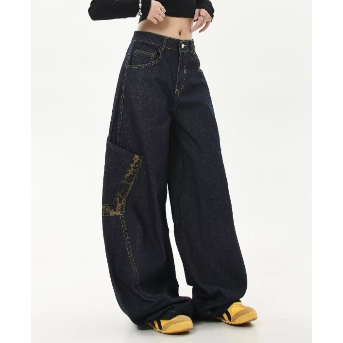 Pants/レオパード配色デニムカーブパンツ ST/No.22092