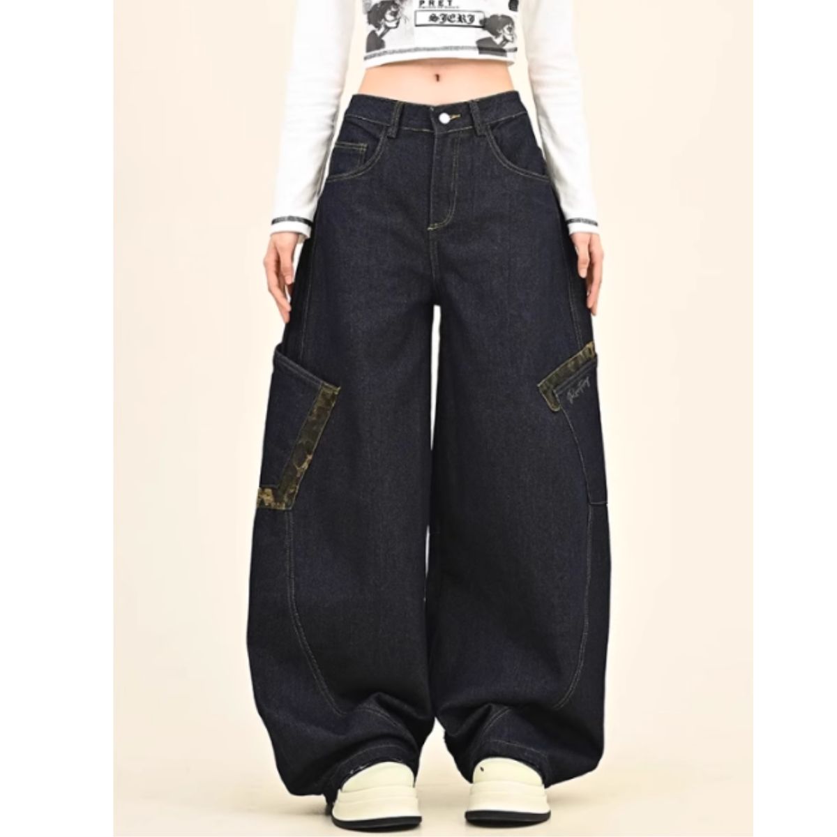 Pants/レオパード配色デニムカーブパンツ ST/No.22092