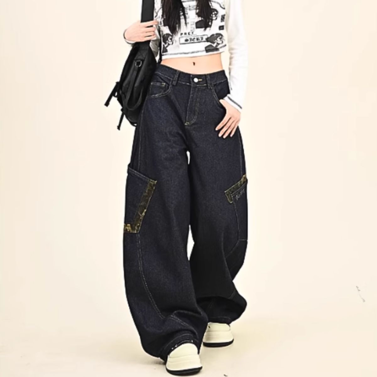 Pants/レオパード配色デニムカーブパンツ ST/No.22092