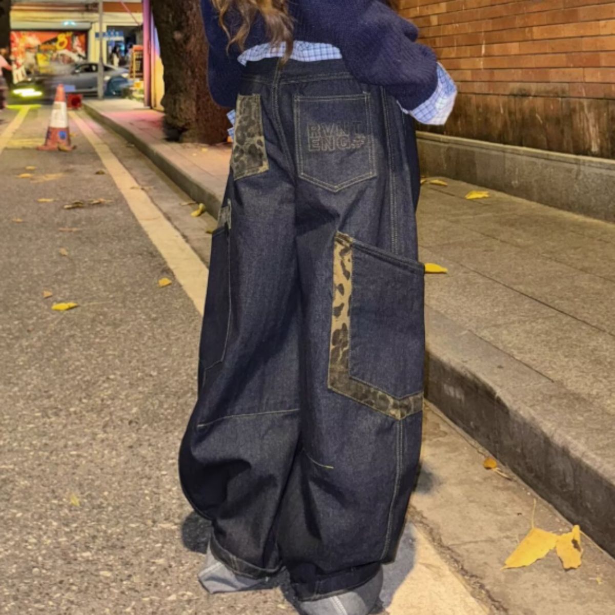 Pants/レオパード配色デニムカーブパンツ ST/No.22092