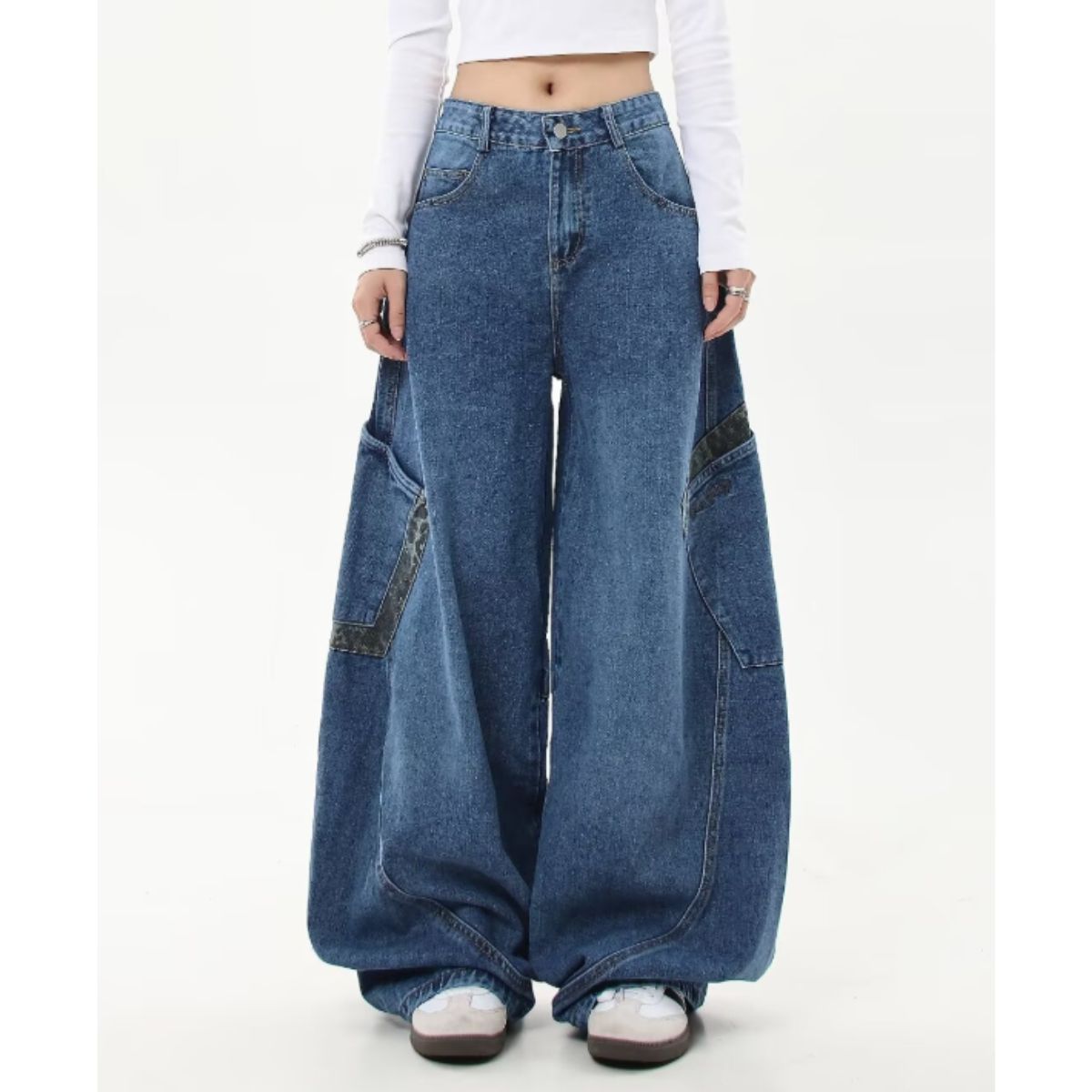 Pants/レオパード配色デニムカーブパンツ ST/No.22092