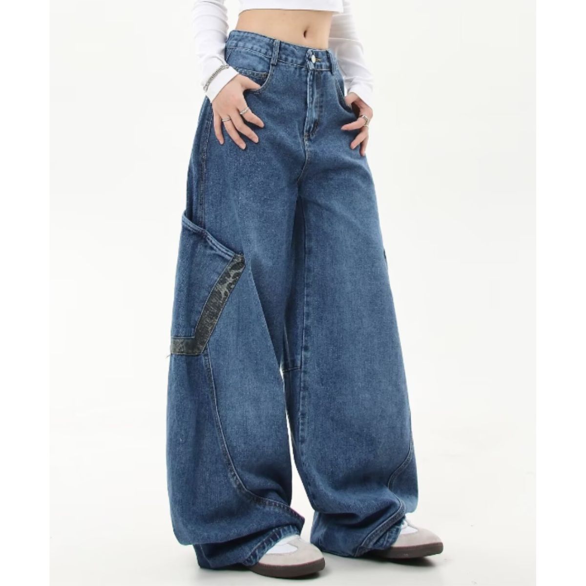 Pants/レオパード配色デニムカーブパンツ ST/No.22092
