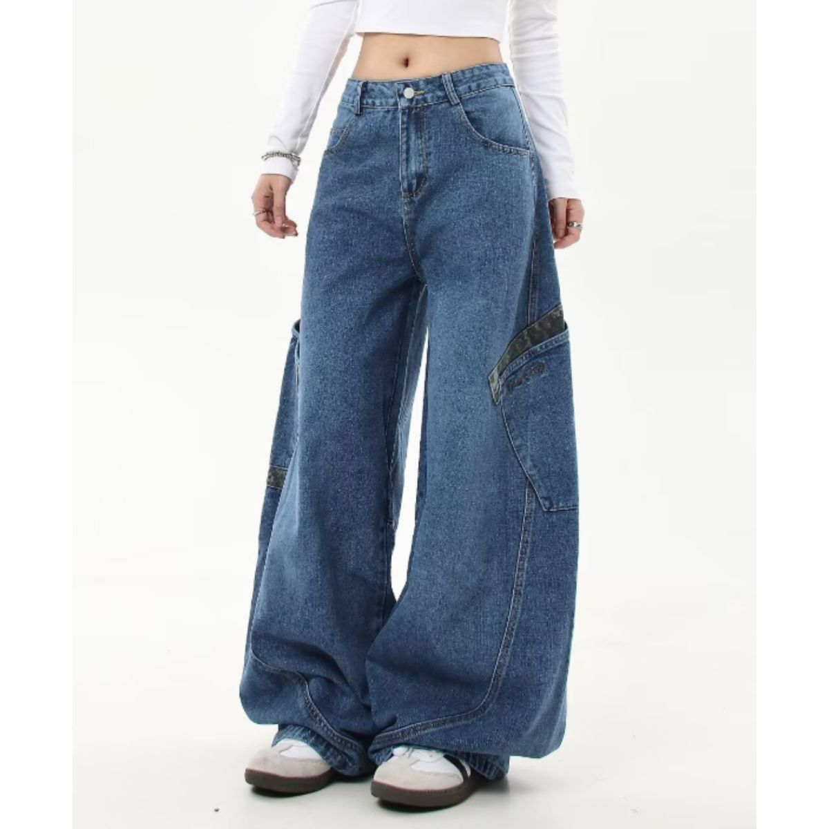 Pants/レオパード配色デニムカーブパンツ ST/No.22092