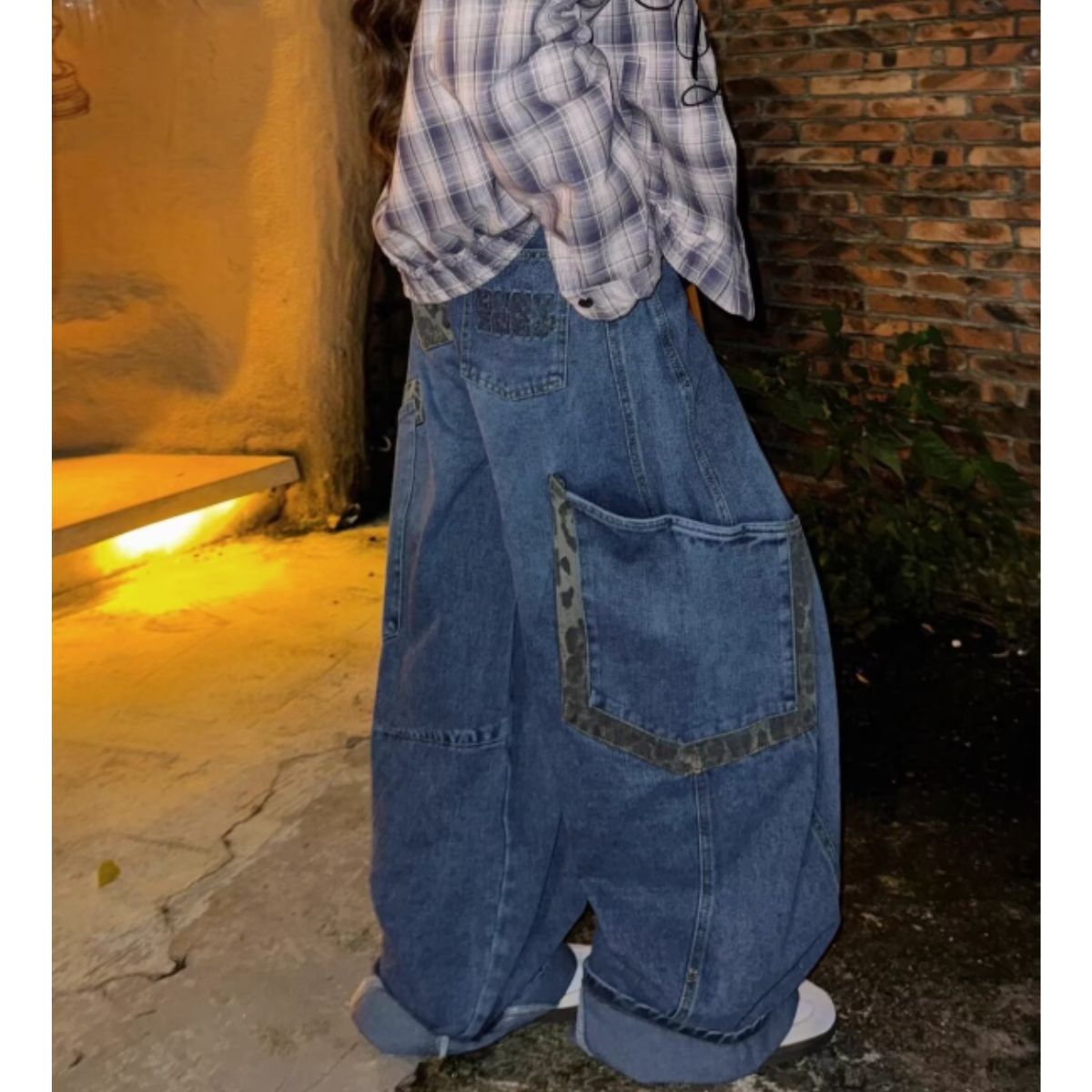 Pants/レオパード配色デニムカーブパンツ ST/No.22092
