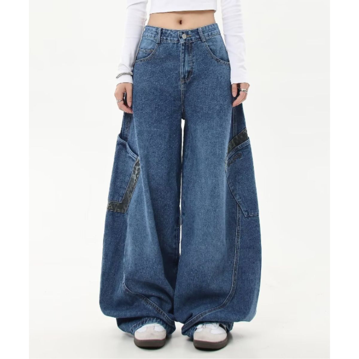 Pants/レオパード配色デニムカーブパンツ ST/No.22092