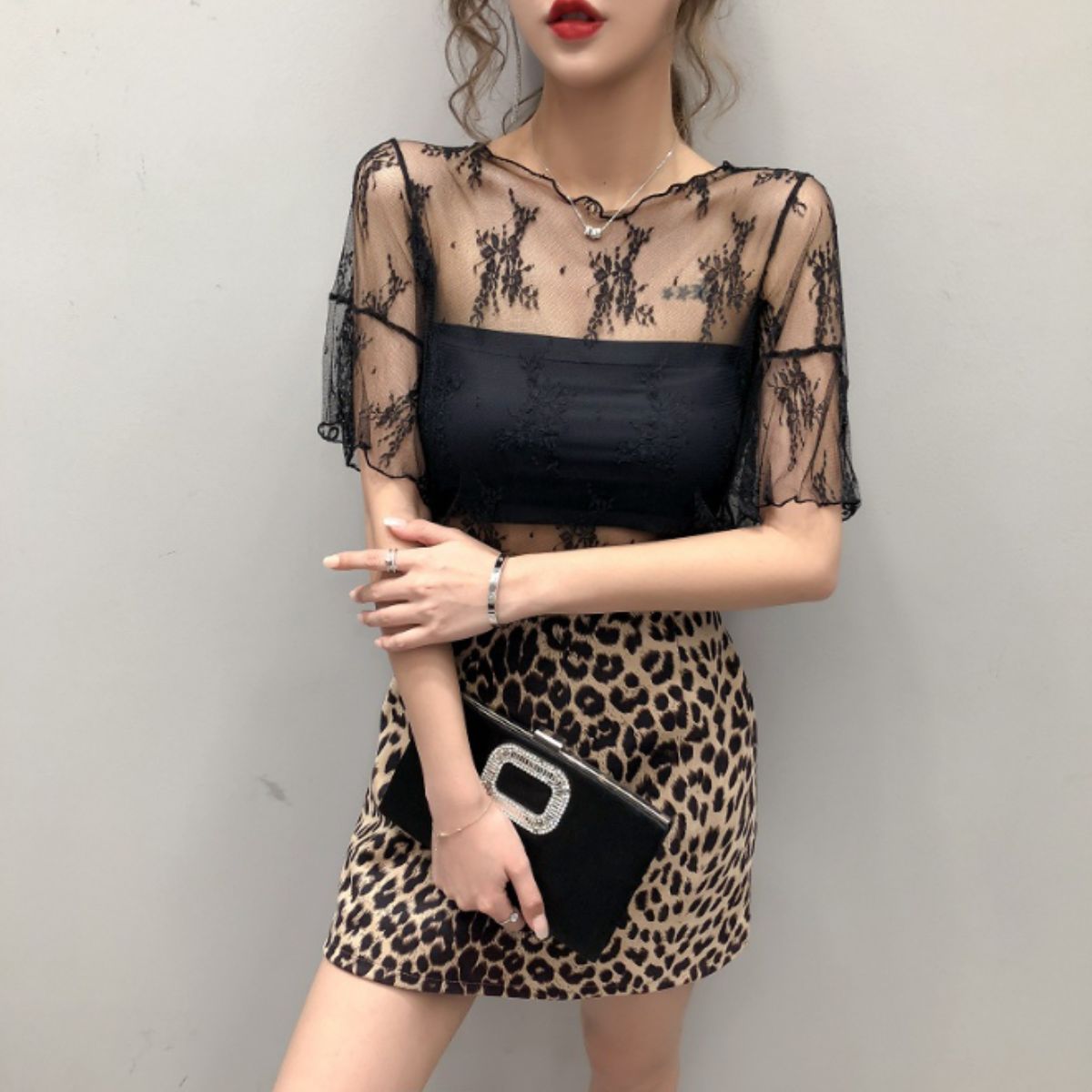 Blouse/シアーレースショートトップス ST/No.22093