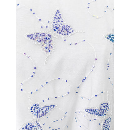 シアーTシャツ バタフライ ホワイト 実物撮影 デザイン部分