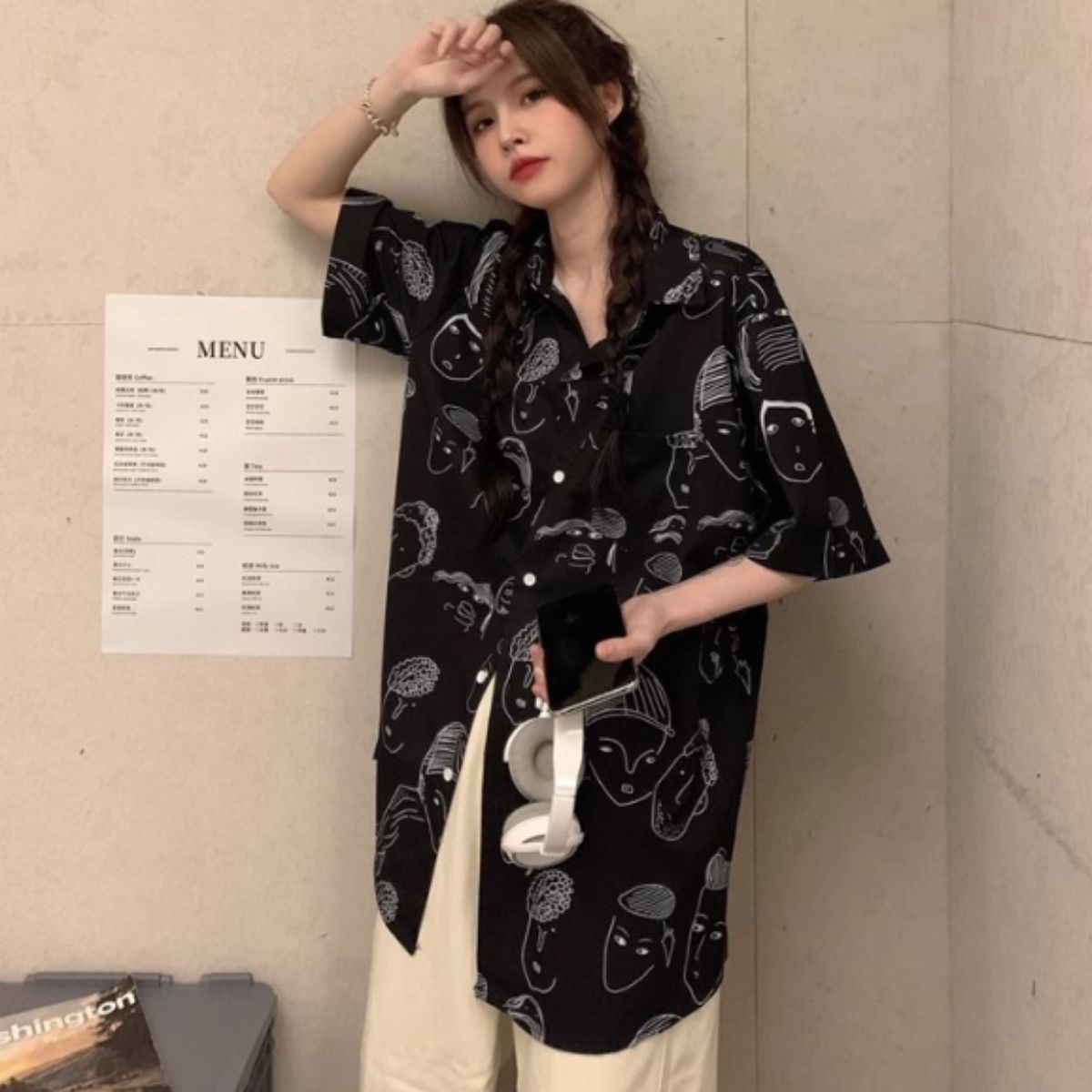Shirts/ユニーク総柄半袖シャツ ST/No.22101