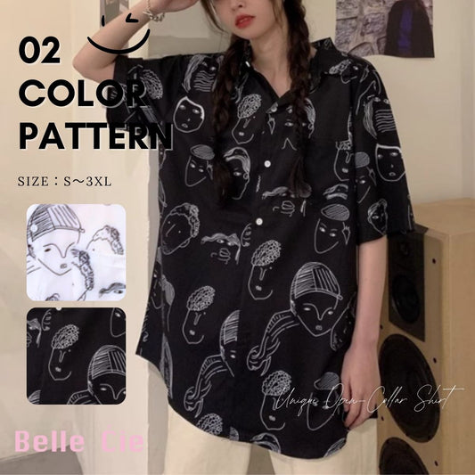 Shirts/ユニーク総柄半袖シャツ ST/No.22101