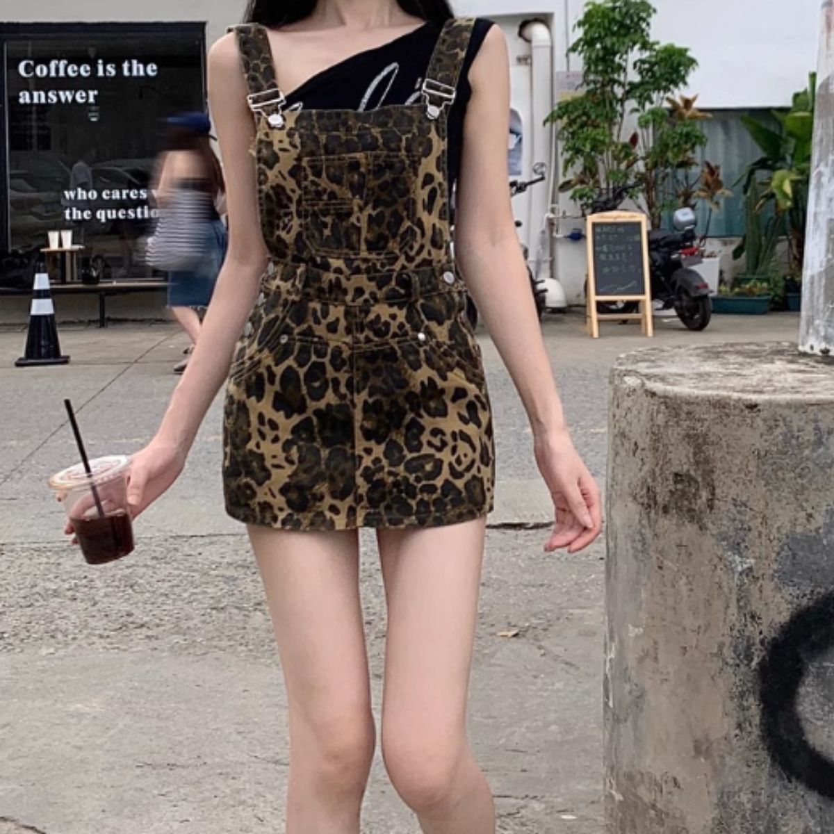 Overalls/レオパードショートサロペット ST/No.22102