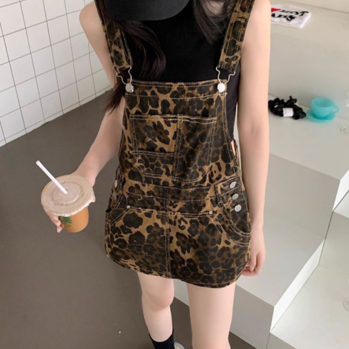 Overalls/レオパードショートサロペット ST/No.22102