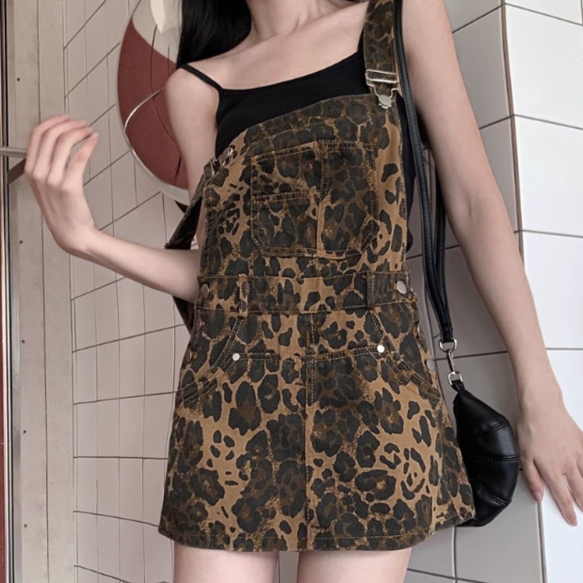 Overalls/レオパードショートサロペット ST/No.22102