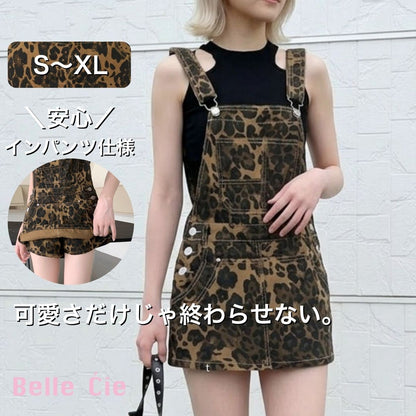Overalls/レオパードショートサロペット ST/No.22102