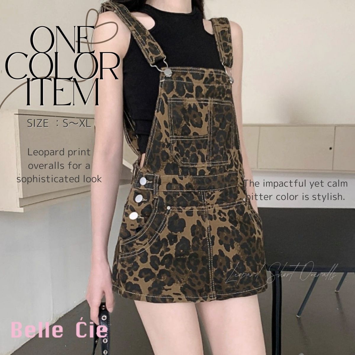 Overalls/レオパードショートサロペット ST/No.22102