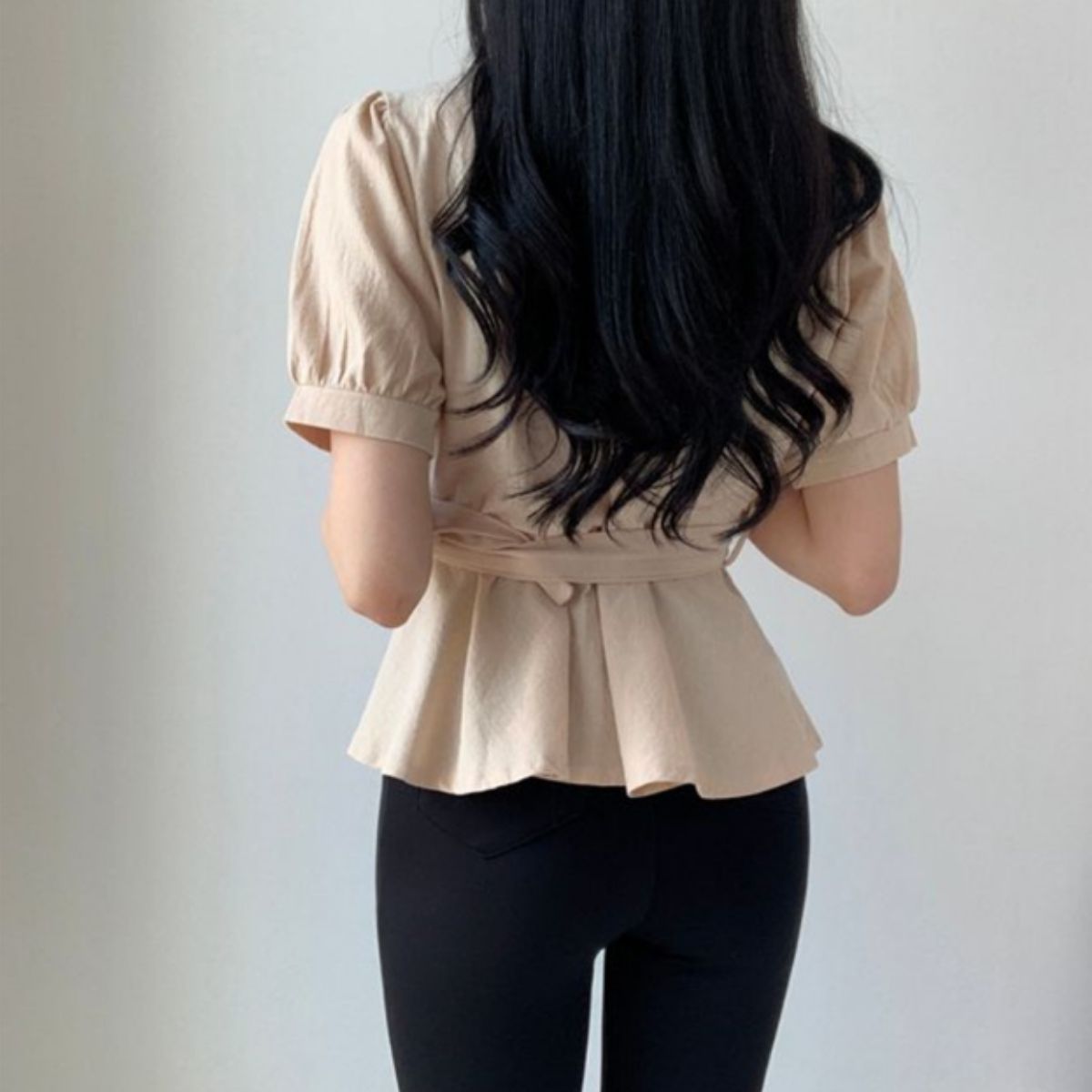 Blouse/ウエストマークレトロブラウス ST/No.22106