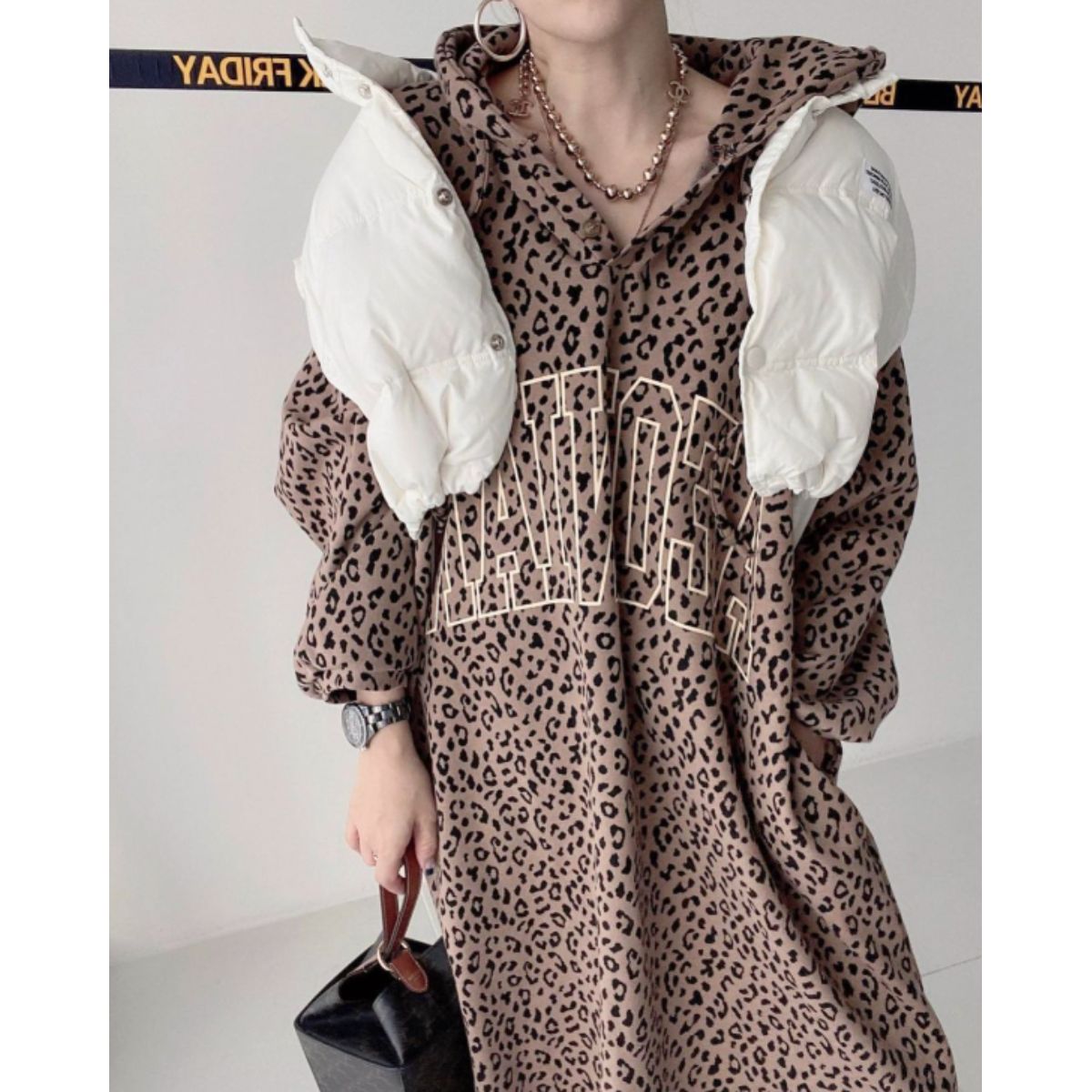Dress/総柄フードパーカーワンピース ST/No.22107