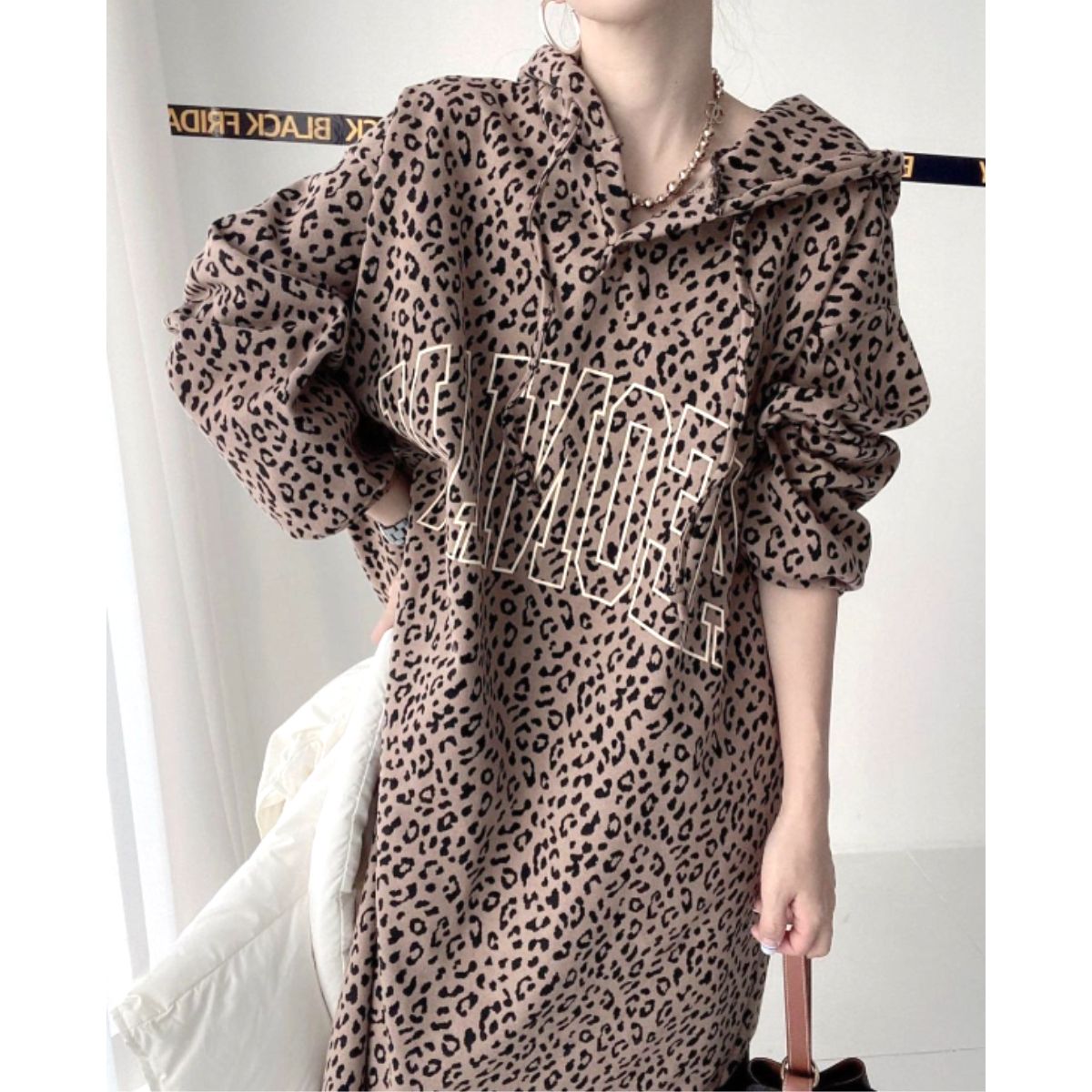 Dress/総柄フードパーカーワンピース ST/No.22107