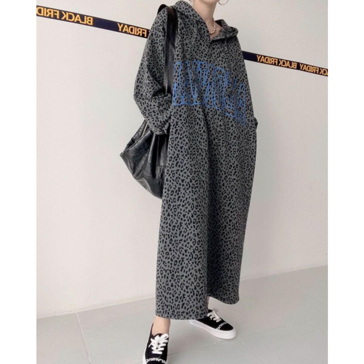 Dress/総柄フードパーカーワンピース ST/No.22107