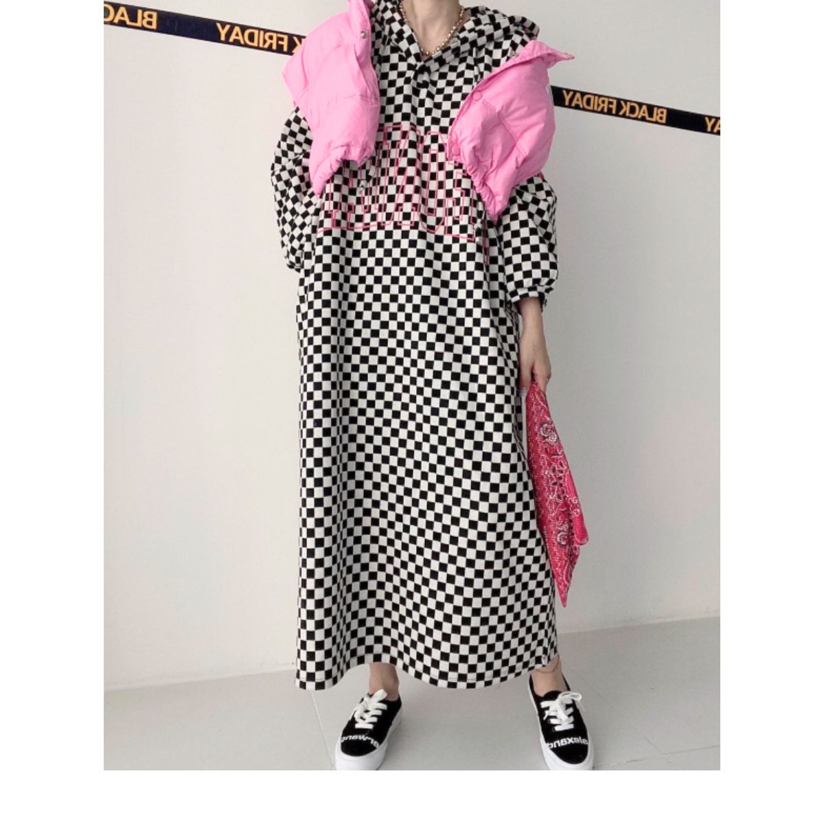 Dress/総柄フードパーカーワンピース ST/No.22107