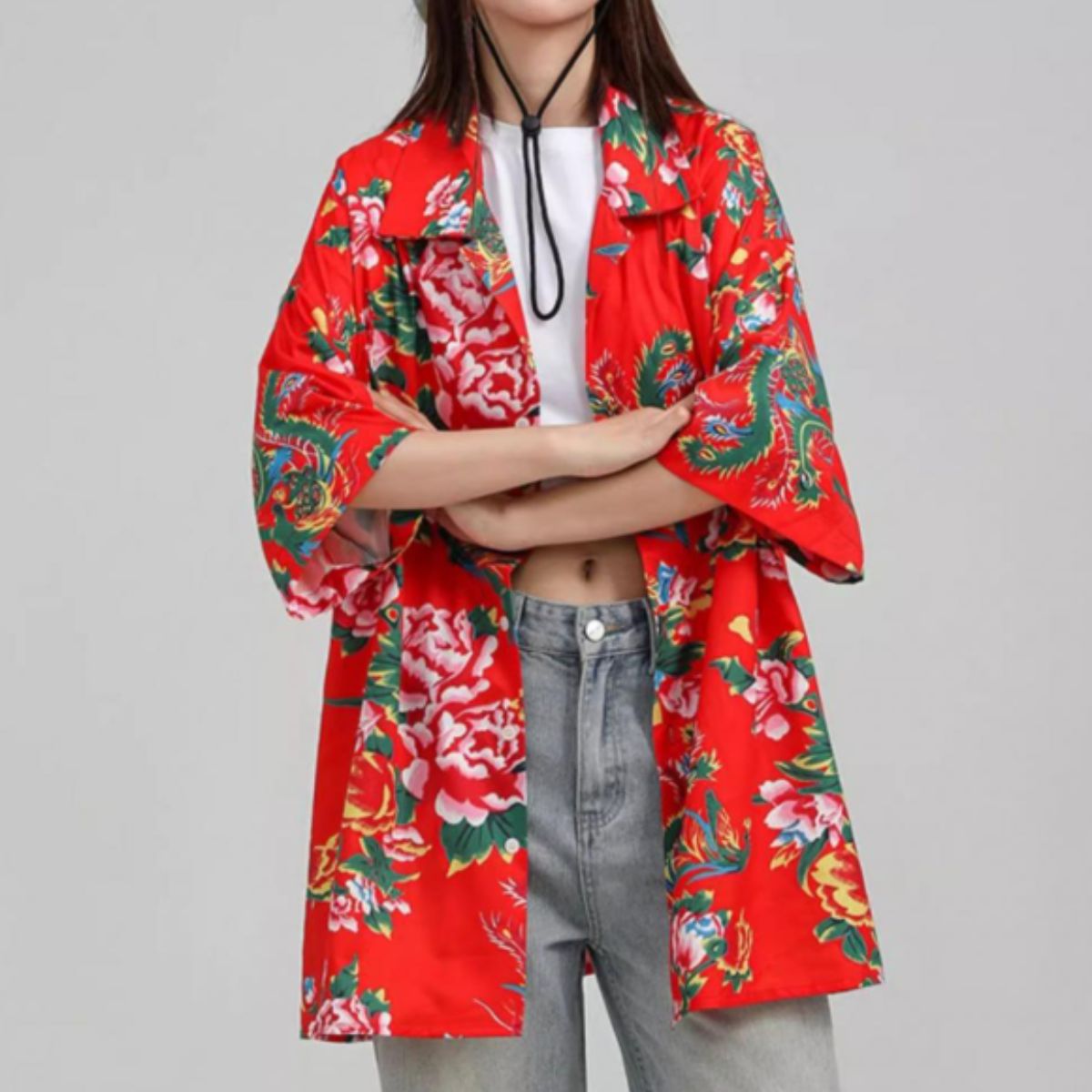 Shirts/レトロ総花柄半袖シャツ ST/No.22116
