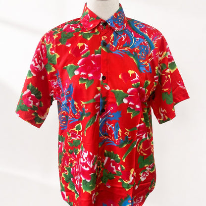 花柄シャツ レッド 実物撮影 正面