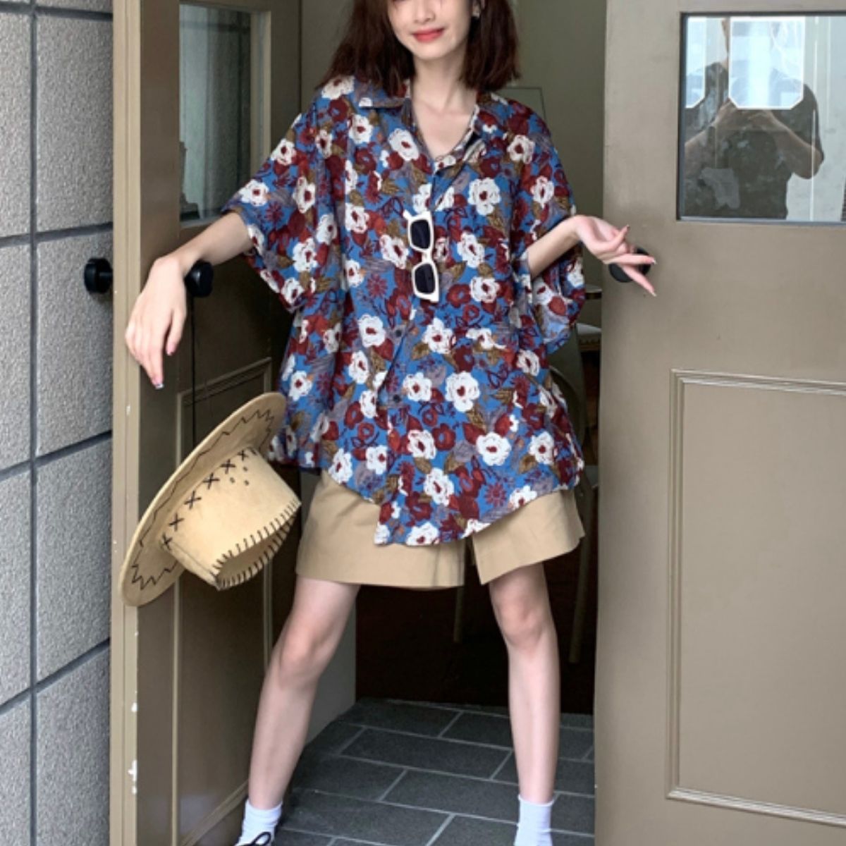 Shirts/総柄レトロ花柄シャツ ST/No.22123