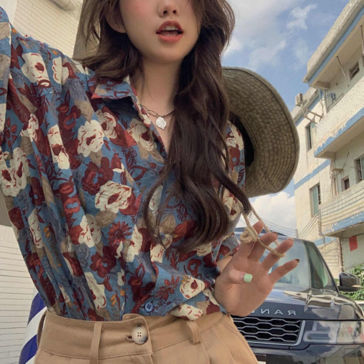 Shirts/総柄レトロ花柄シャツ ST/No.22123