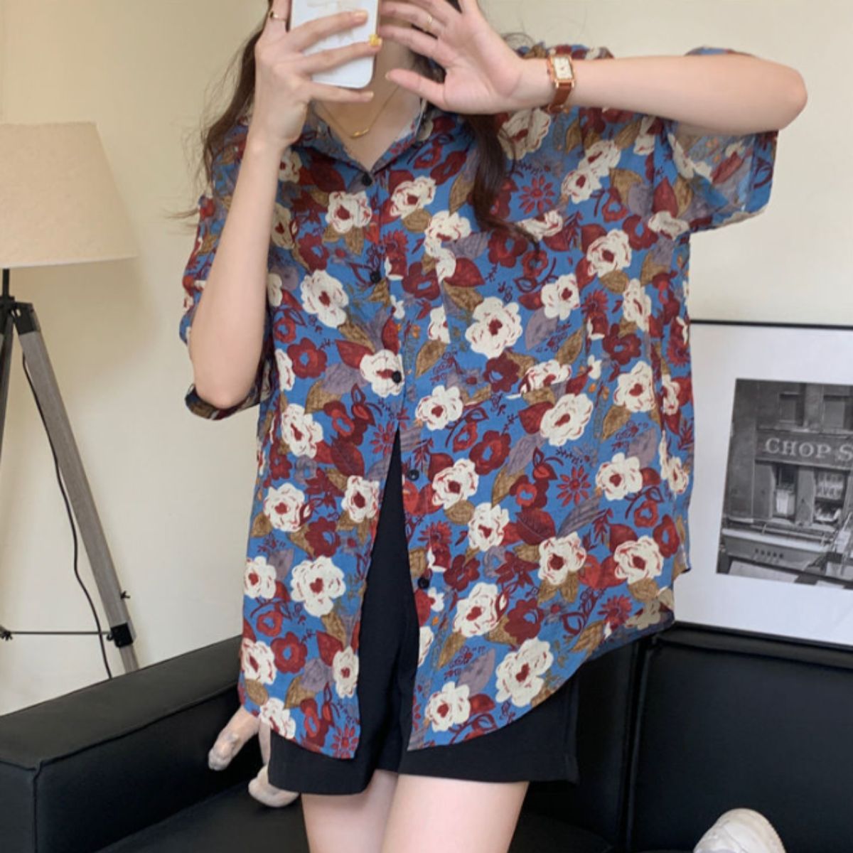 Shirts/総柄レトロ花柄シャツ ST/No.22123
