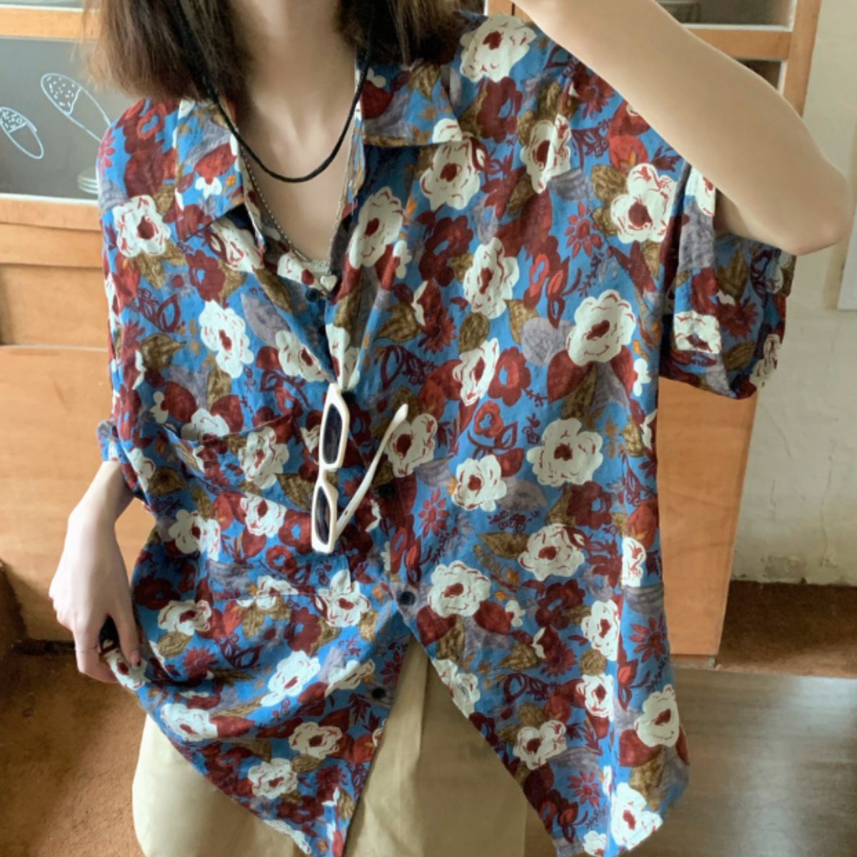 Shirts/総柄レトロ花柄シャツ ST/No.22123
