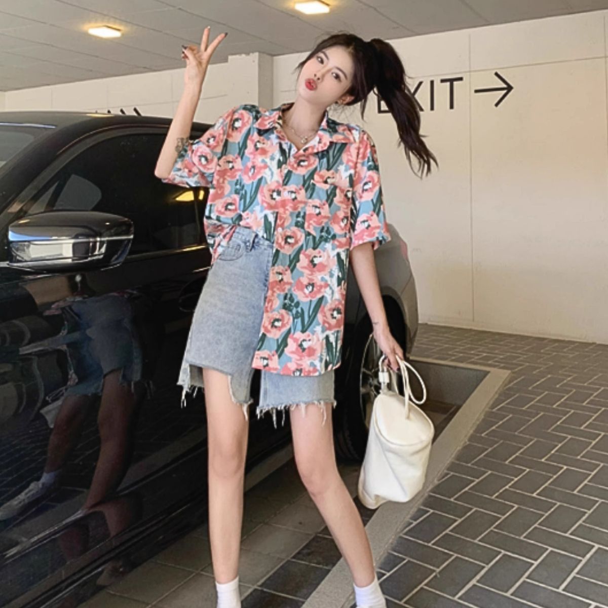 Shirts/総柄レトロ花柄シャツ ST/No.22126
