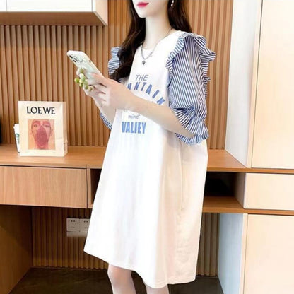 Dress/異素材袖フリルミニワンピース ST/No.22132