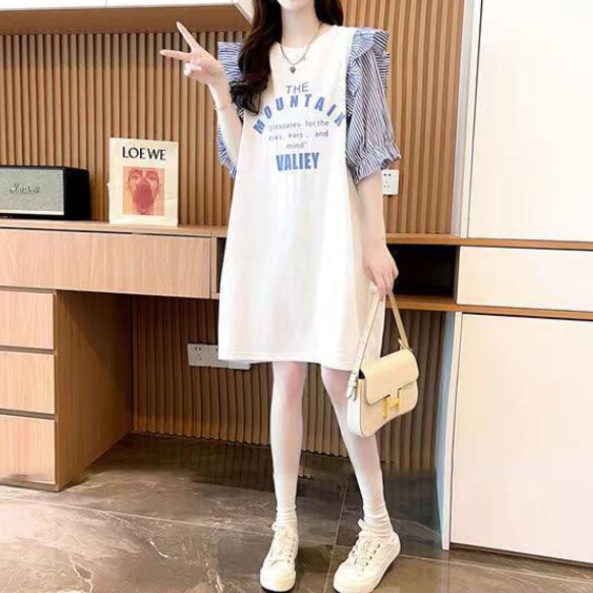 Dress/異素材袖フリルミニワンピース ST/No.22132