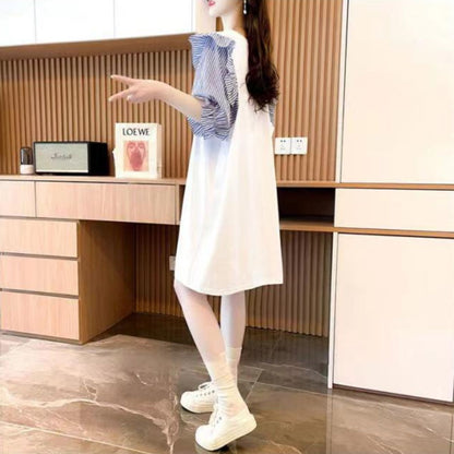 Dress/異素材袖フリルミニワンピース ST/No.22132