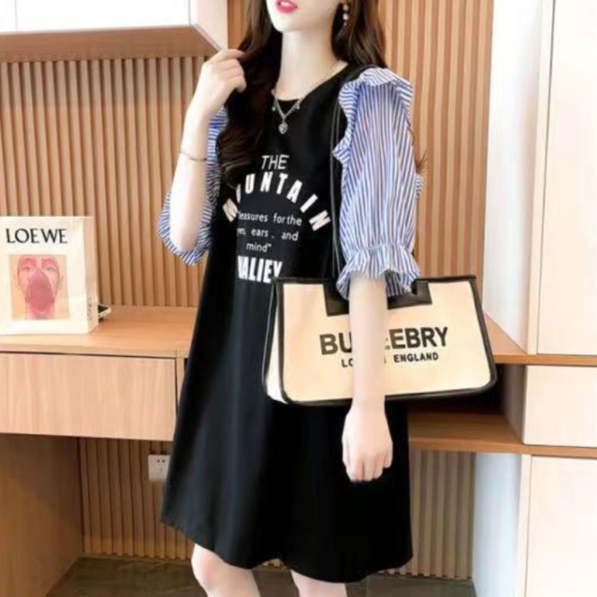 Dress/異素材袖フリルミニワンピース ST/No.22132