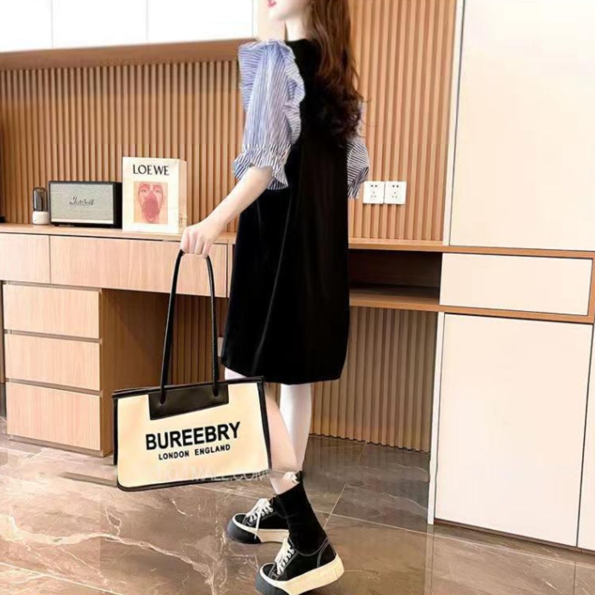 Dress/異素材袖フリルミニワンピース ST/No.22132