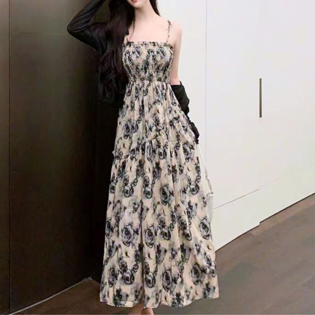 Dress/花総柄ロングワンピース ST/No.22135