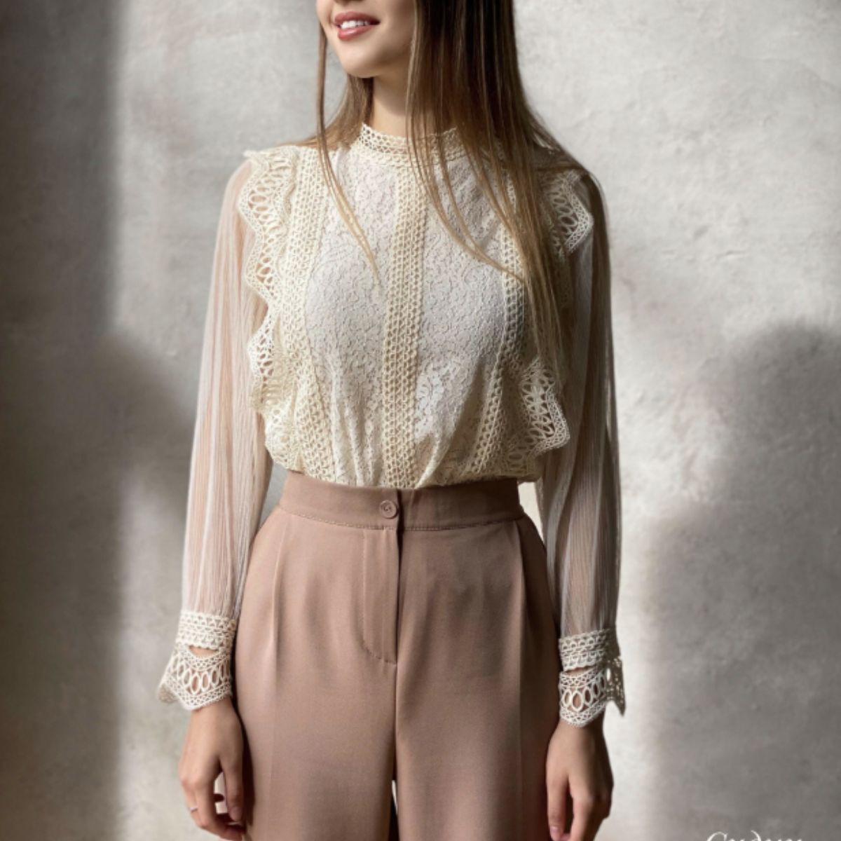 Blouse/シアースリーブレーストップス ST/No.22139
