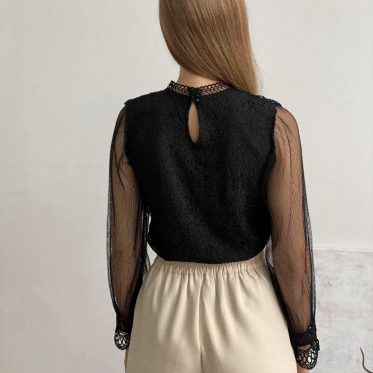 Blouse/シアースリーブレーストップス ST/No.22139