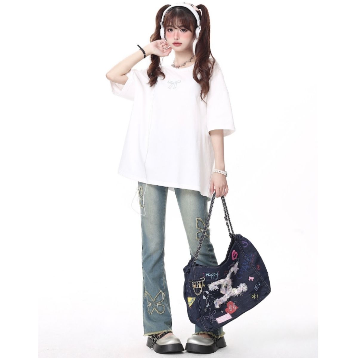 T-Shirts/バックリボンサブカルＴシャツ ST/No.22142