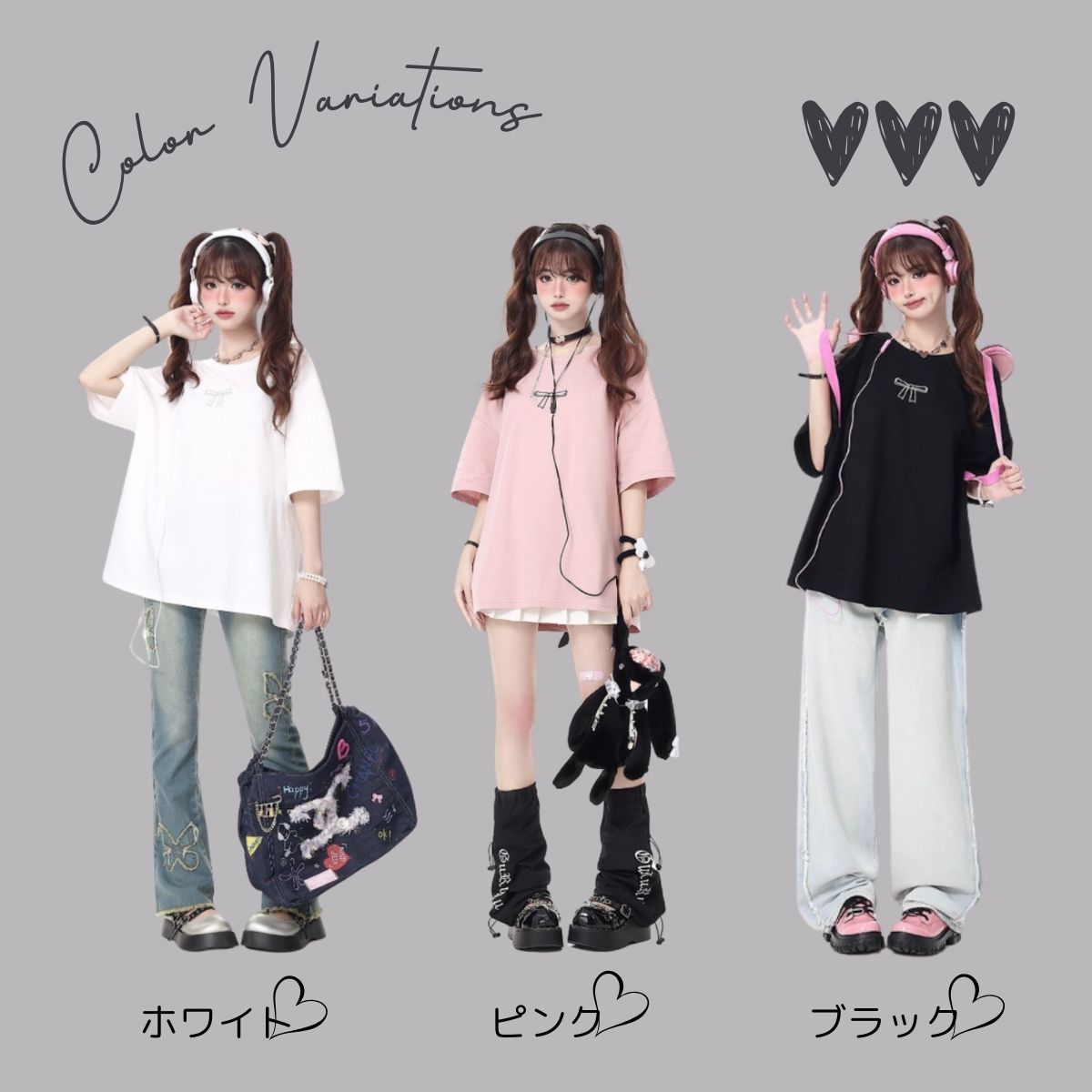 T-Shirts/バックリボンサブカルＴシャツ ST/No.22142