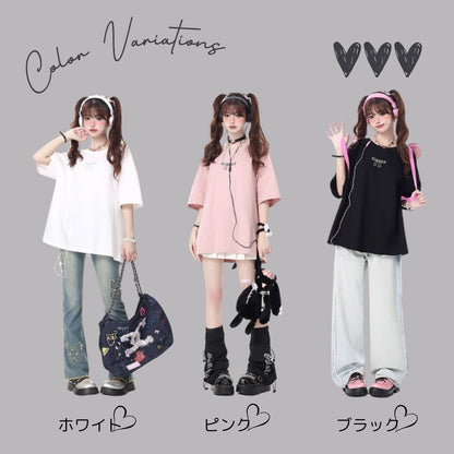 T-Shirts/バックリボンサブカルＴシャツ ST/No.22142