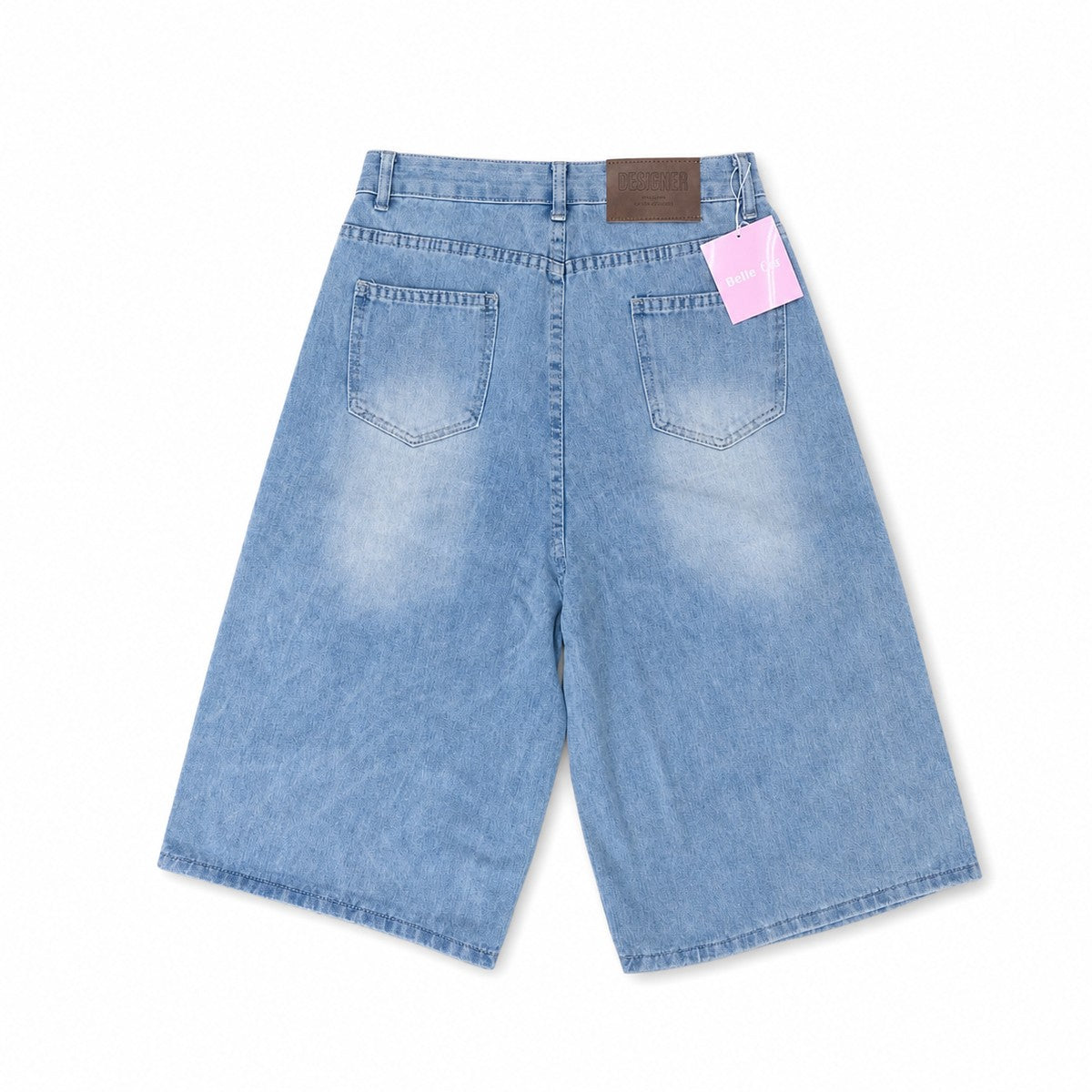 デニムハーフパンツ サックス 実物撮影 背面