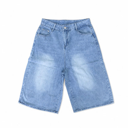 デニムハーフパンツ サックス 実物撮影 正面