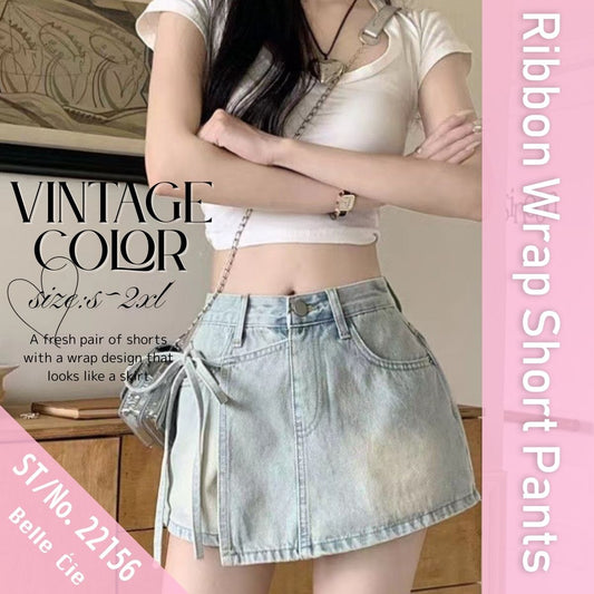 Pants/アシメラップデニムショートパンツ ST/No.22156